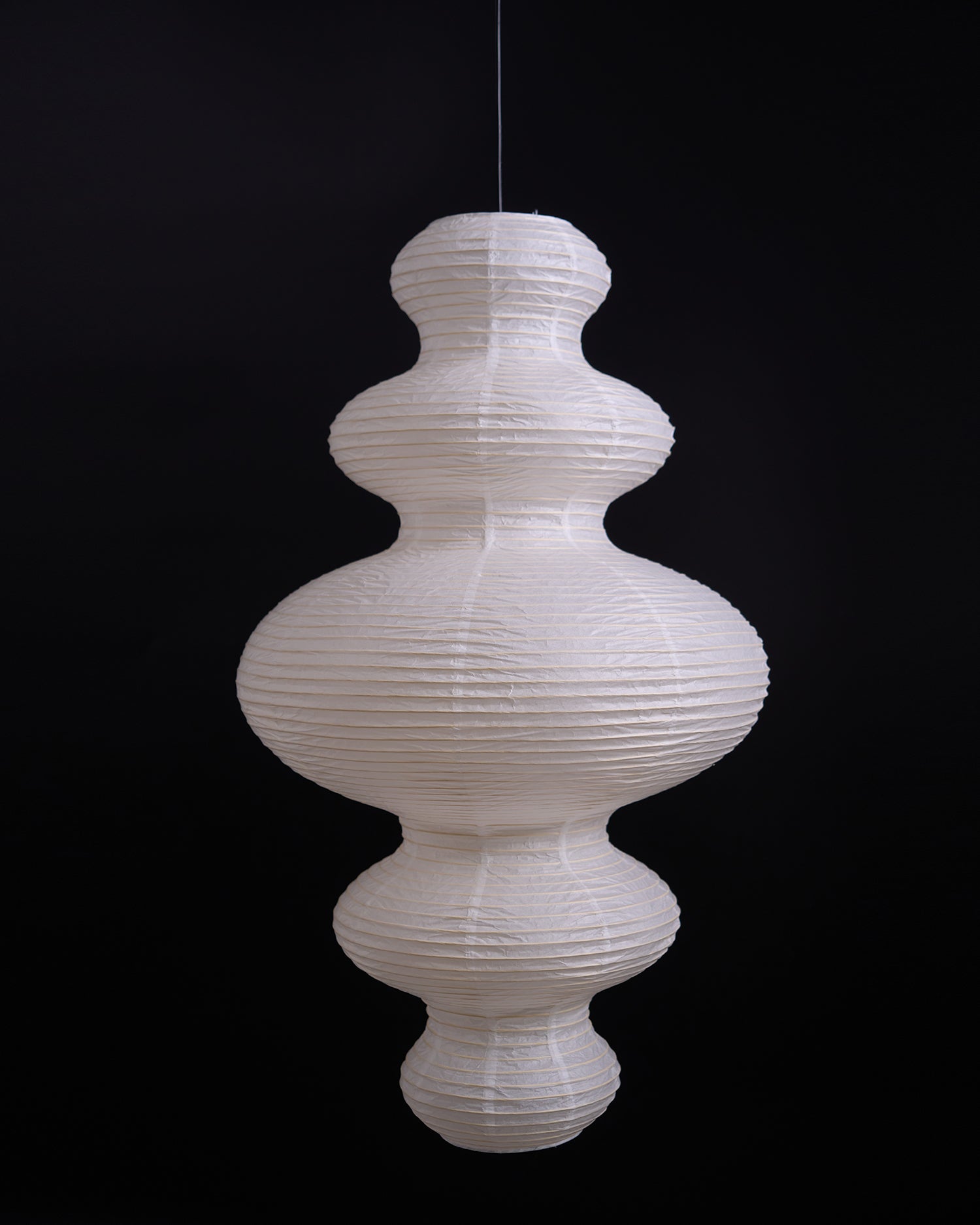 Pendant Light Rice Paper 18.5 in White Dining Room Hanging Ceiling Lamp Adjustable Cord Minimalist Japanese Style | Thomler