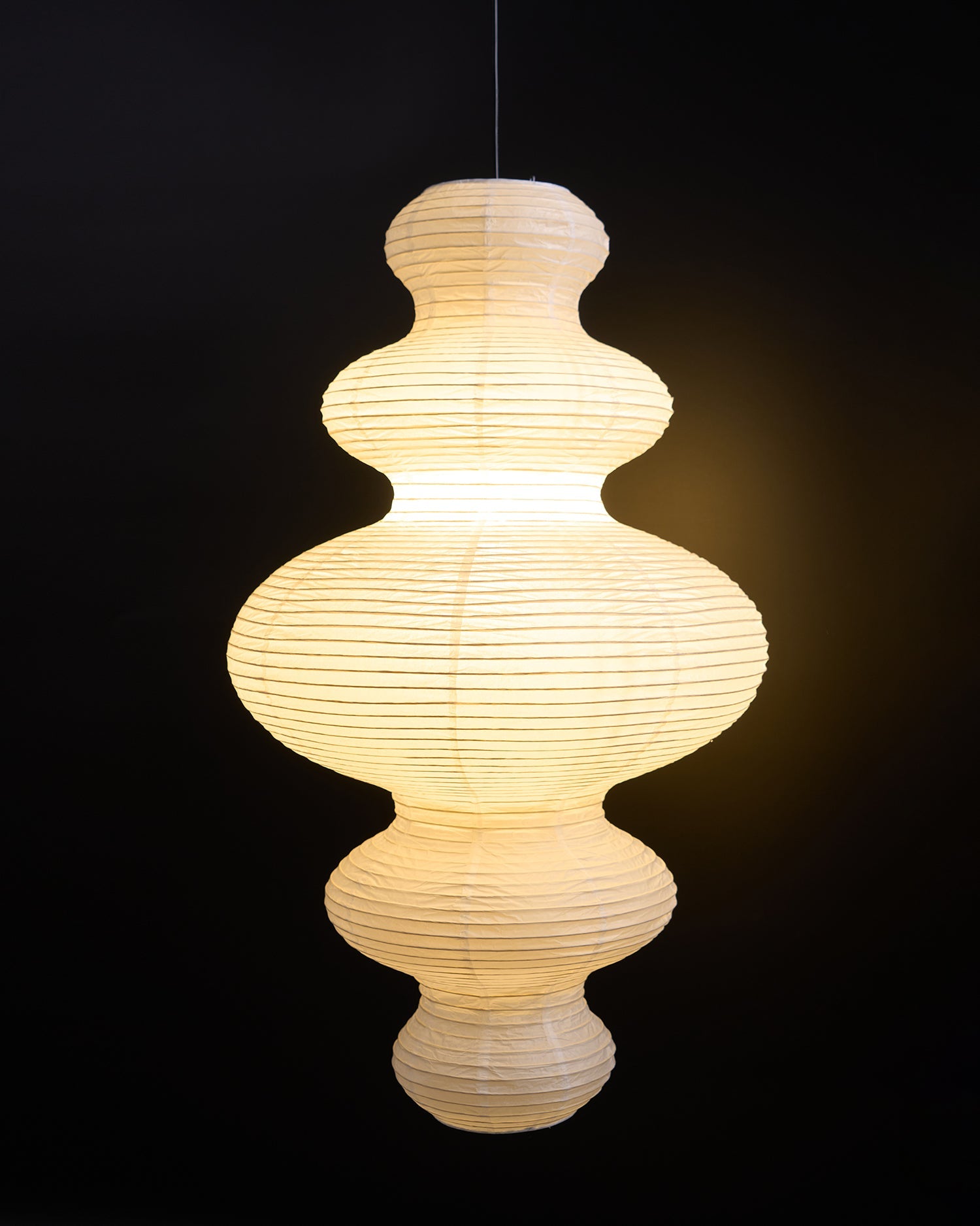 Pendant Light Rice Paper 18.5 in White Dining Room Hanging Ceiling Lamp Adjustable Cord Minimalist Japanese Style | Thomler