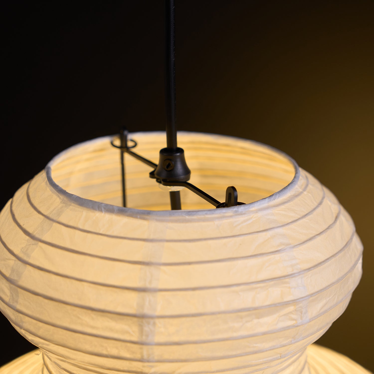 Pendant Light Rice Paper 18.5 in White Dining Room Hanging Ceiling Lamp Adjustable Cord Minimalist Japanese Style | Thomler