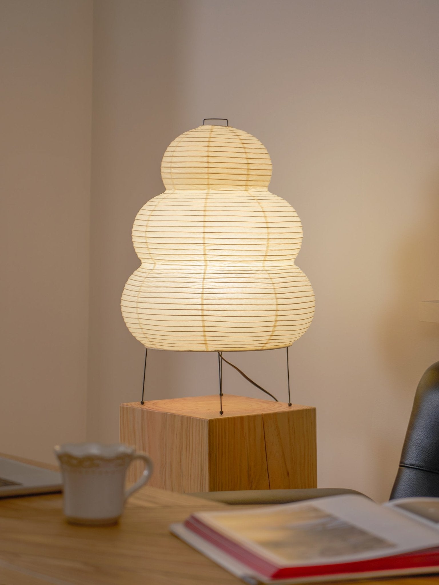 Table Lamp Rice Paper 16.9 in Indoor LED Bedroom Desk Nightstand Light | Thomler