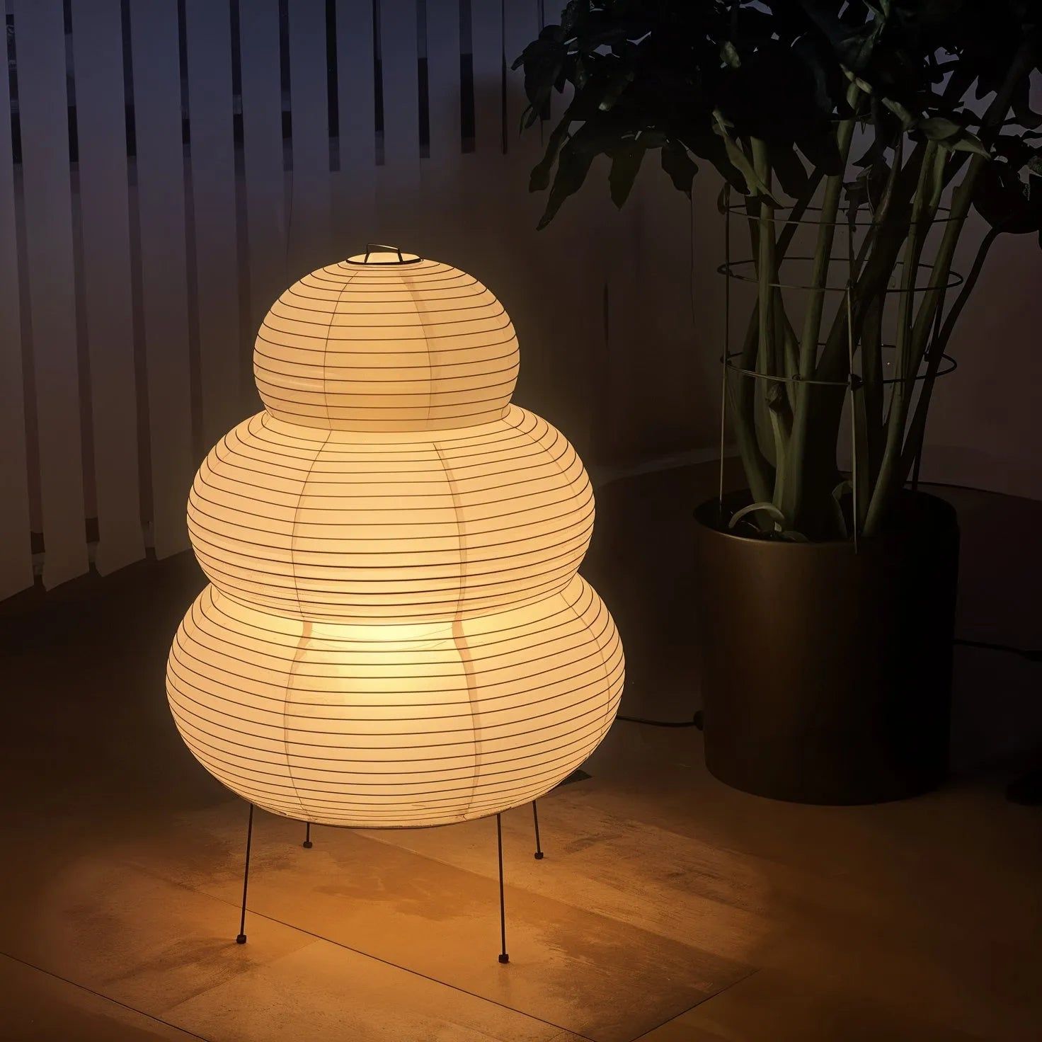 Table Lamp Rice Paper 16.9 in Indoor LED Bedroom Desk Nightstand Light | Thomler