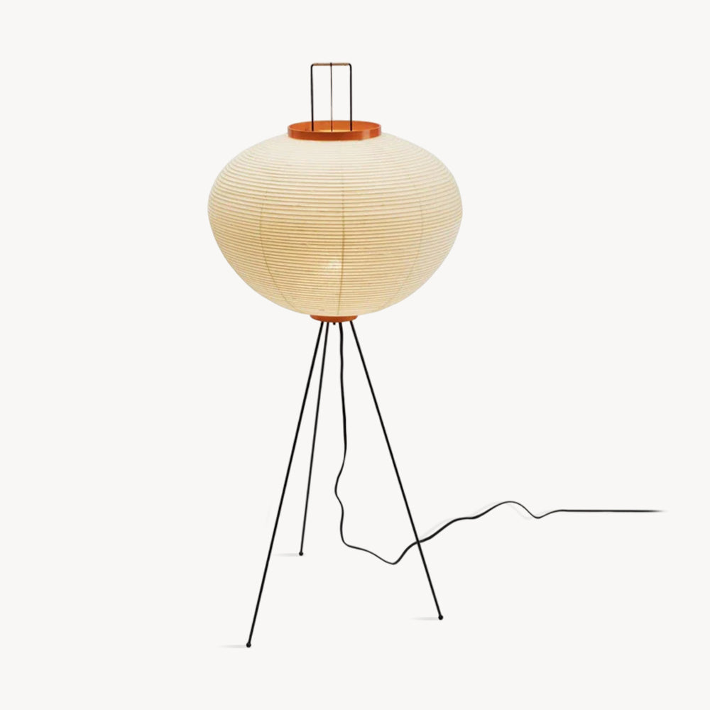 Floor Lamp Mulberry Paper Shade Ø 50.0 cm (19.7") White Living Room Bedroom Japandi Japanese Style Reading Light | Thomler
