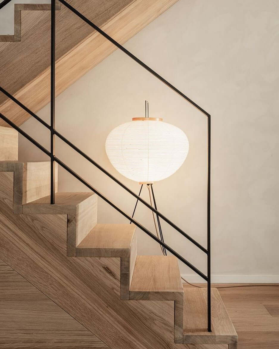 Akari Floor Lamp 47 in Mulberry Paper White Indoor Ambient Lighting Decorative Sculpture | Thomler