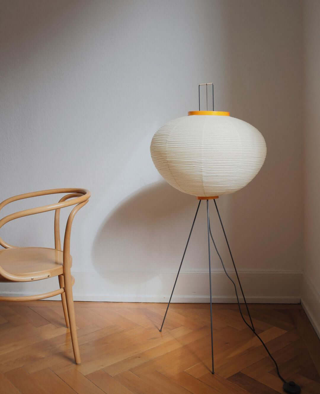 Akari Floor Lamp 47 in Mulberry Paper White Indoor Ambient Lighting Decorative Sculpture | Thomler