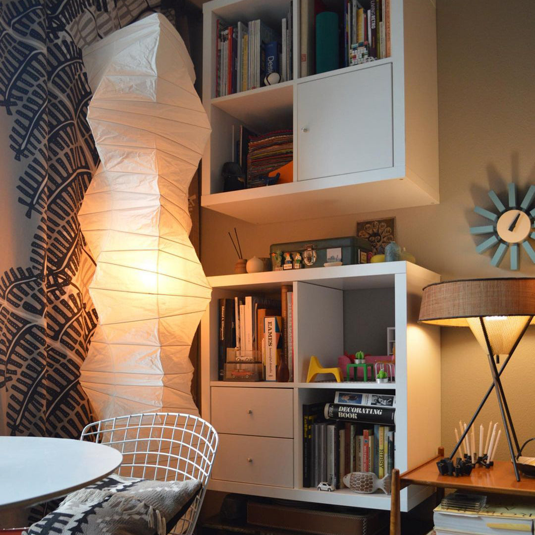Akari Floor Lamp 47 in Mulberry Paper White Indoor Ambient Lighting Decorative Sculpture | Thomler