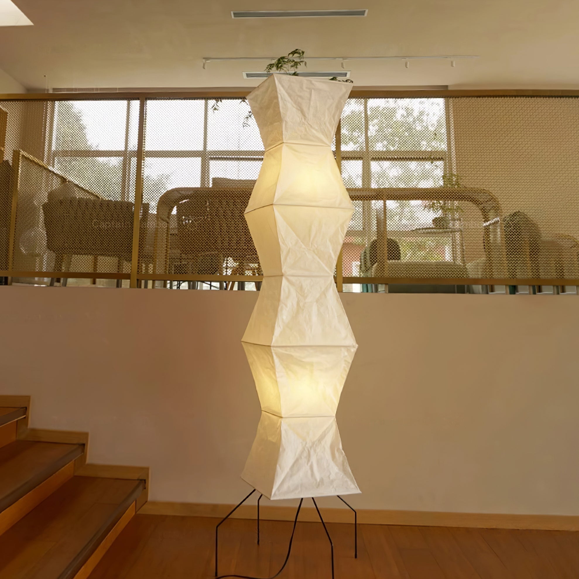 Akari Floor Lamp 47 in Mulberry Paper White Indoor Ambient Lighting Decorative Sculpture | Thomler