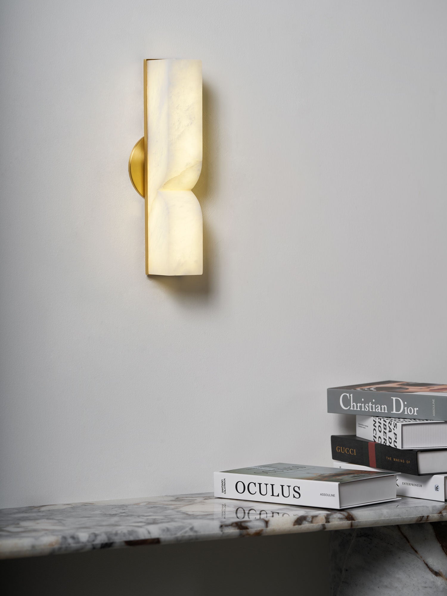 Wall Sconce Alabaster 13.8 in LED Indoor Lighting Gold Black Modern Home Bedroom Living Room Decorative Accent | Thomler