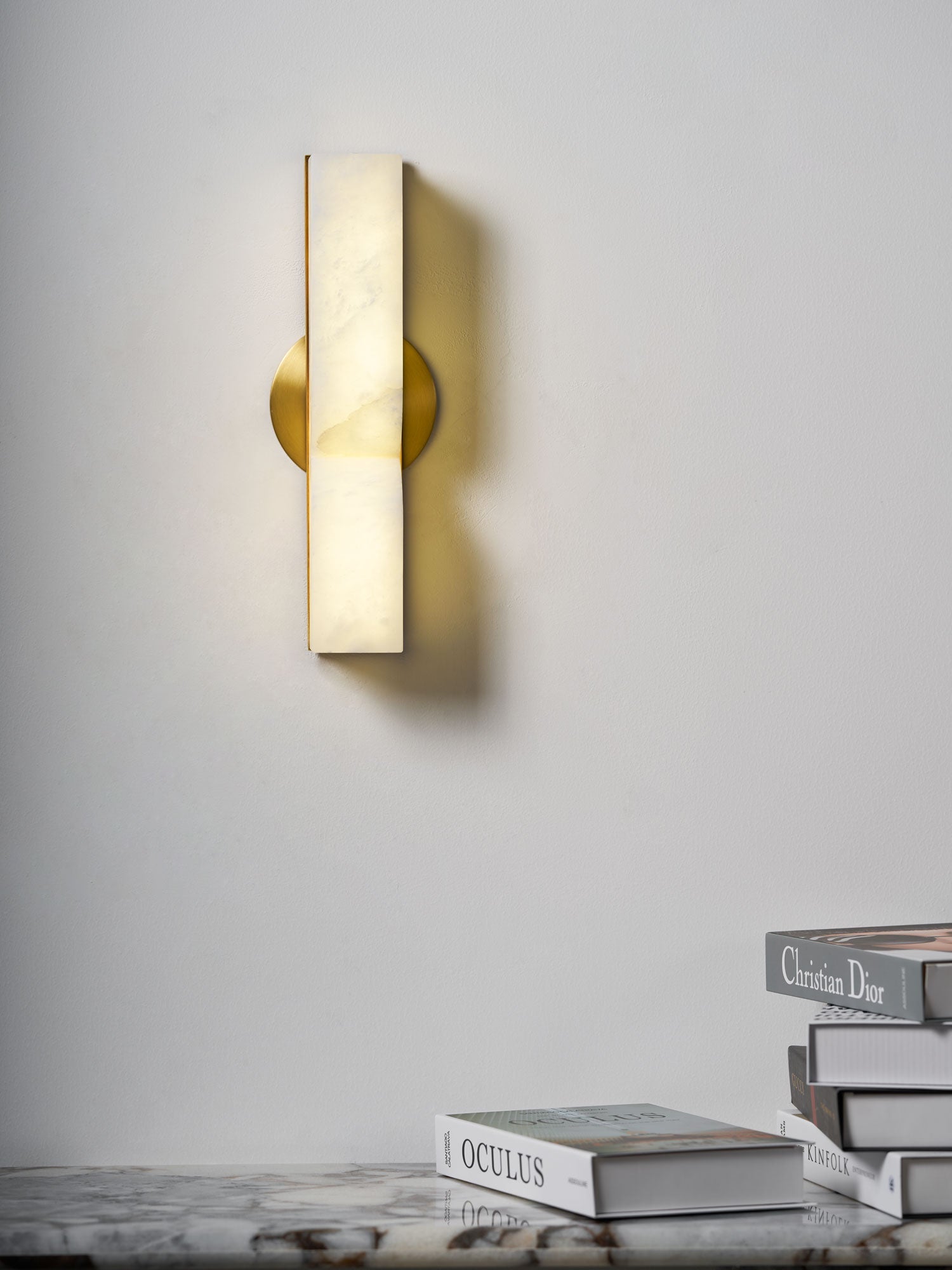 Wall Sconce Alabaster 13.8 in LED Indoor Lighting Gold Black Modern Home Bedroom Living Room Decorative Accent | Thomler