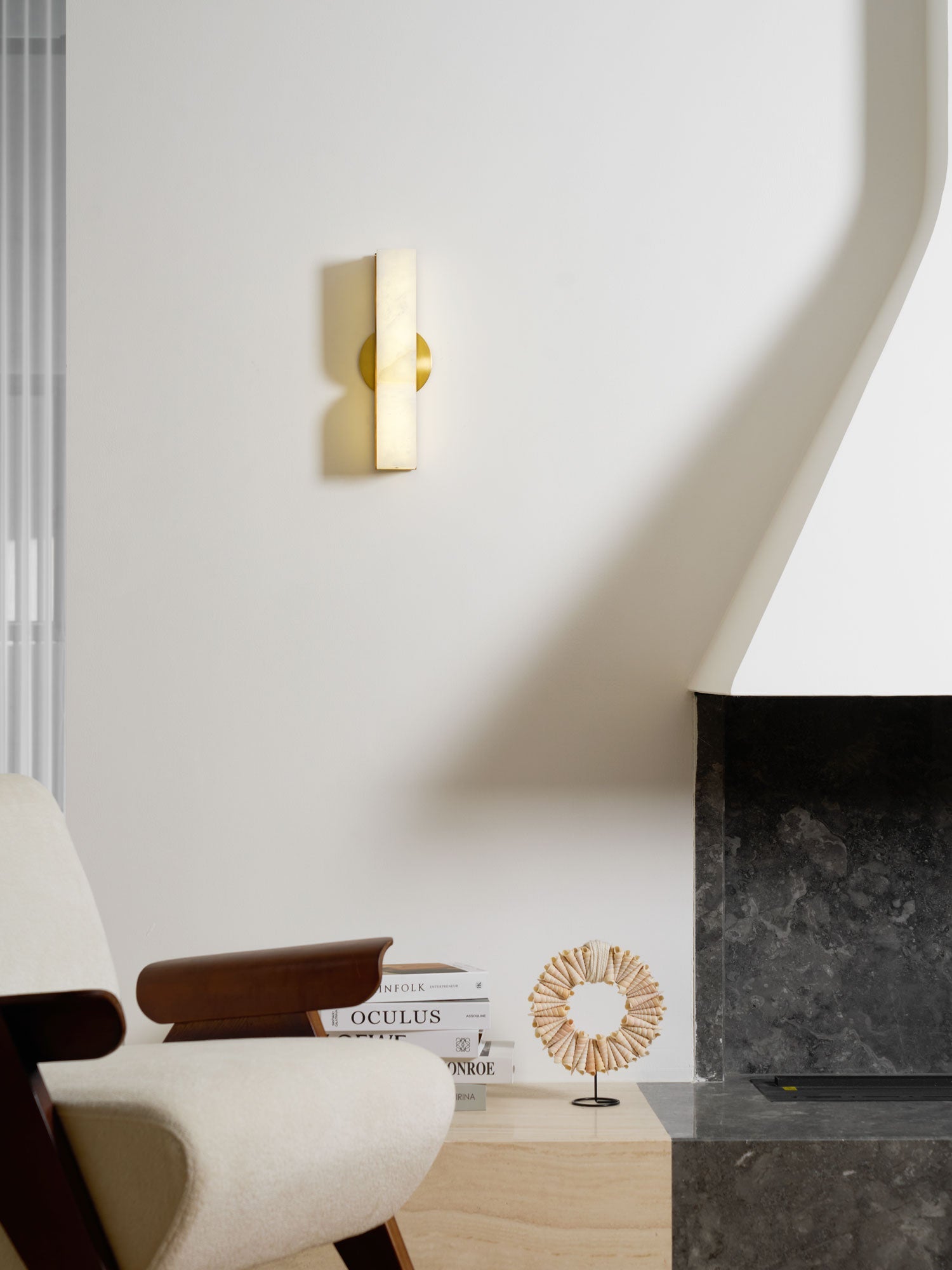 Wall Sconce Alabaster 13.8 in LED Indoor Lighting Gold Black Modern Home Bedroom Living Room Decorative Accent | Thomler