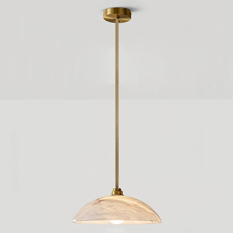Pendant Light Alabaster Dome 15.7 in White Indoor Ceiling Kitchen Dining Room Hanging Fixture | Thomler