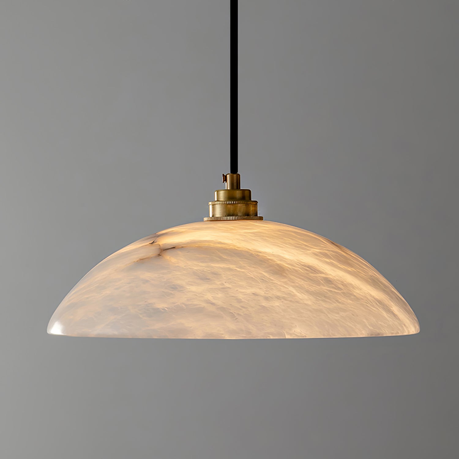 Pendant Light Alabaster Dome 15.7 in White Indoor Ceiling Kitchen Dining Room Hanging Fixture | Thomler
