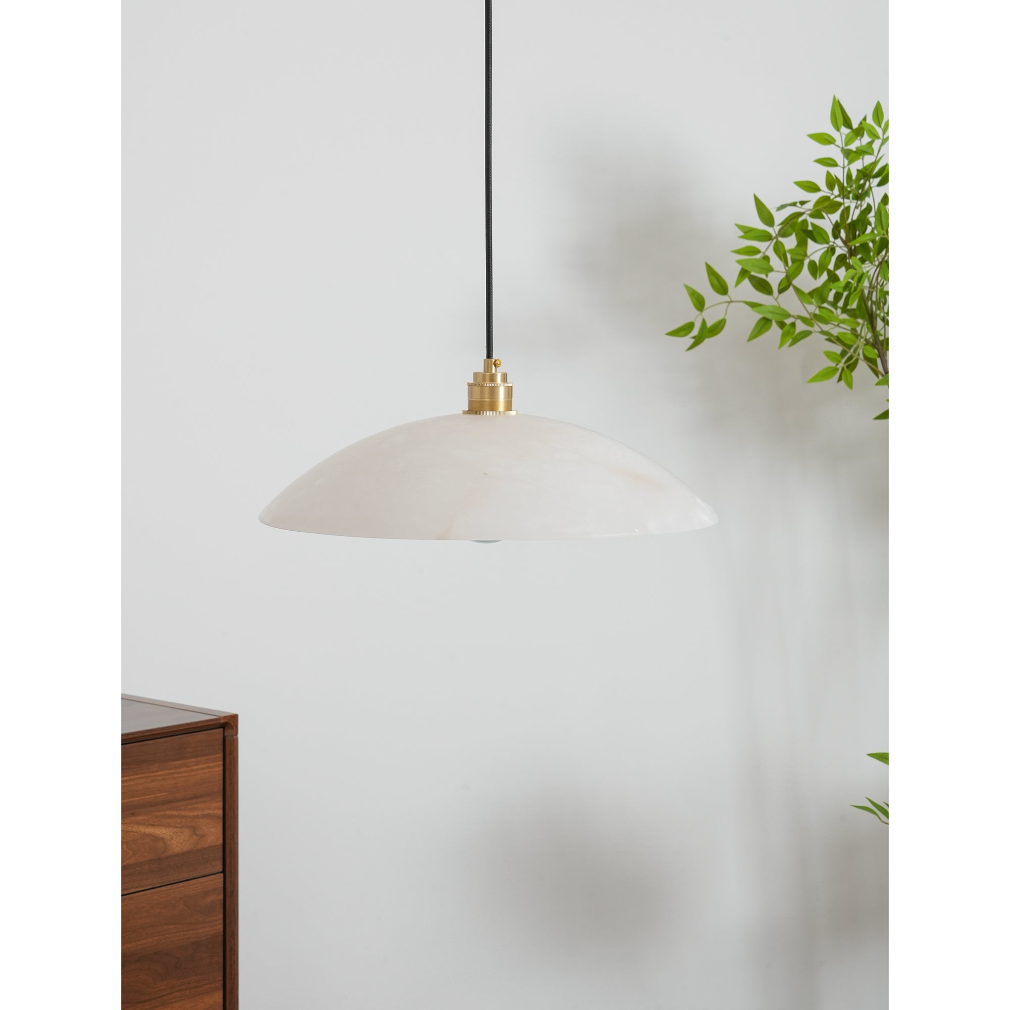 Pendant Light Alabaster Dome 15.7 in White Indoor Ceiling Kitchen Dining Room Hanging Fixture | Thomler