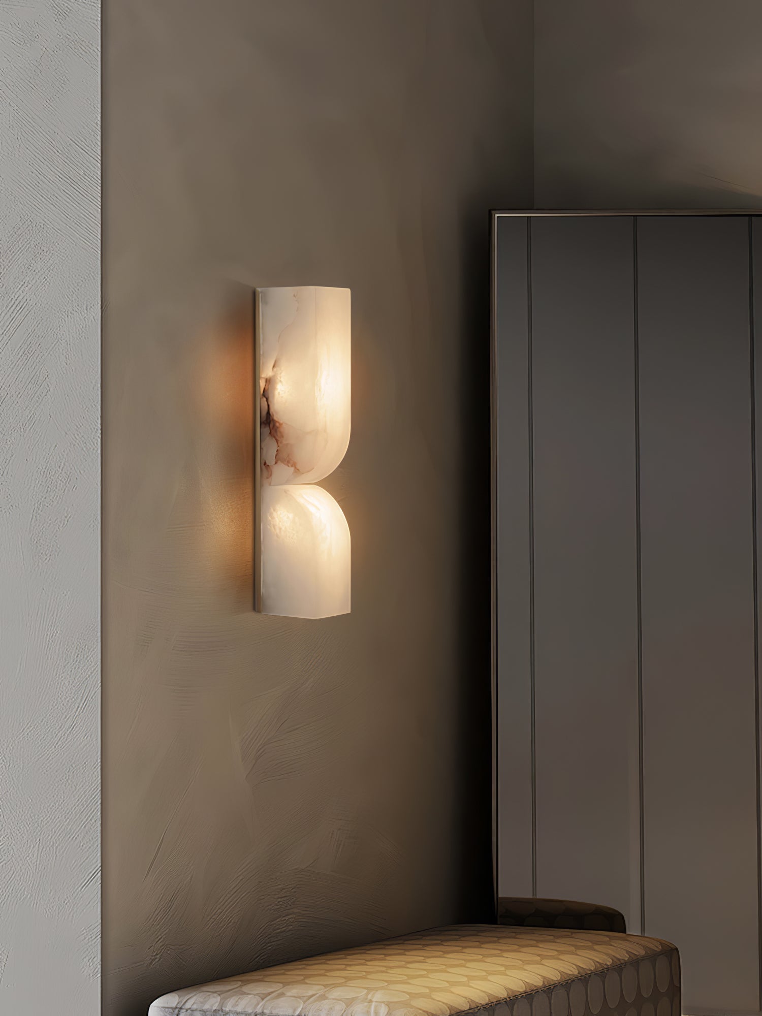 Wall Sconce Alabaster 13.8 in LED Indoor Lighting Gold Black Modern Home Bedroom Living Room Decorative Accent | Thomler
