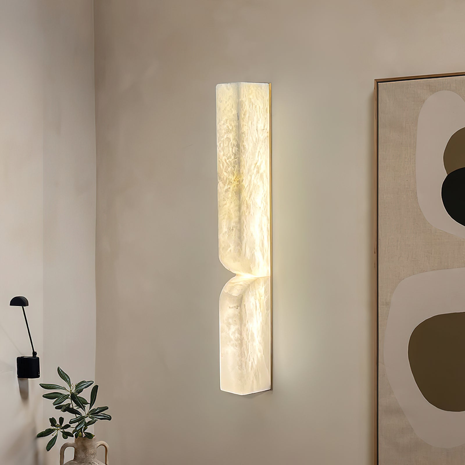Wall Sconce Alabaster 13.8 in LED Indoor Lighting Gold Black Modern Home Bedroom Living Room Decorative Accent | Thomler