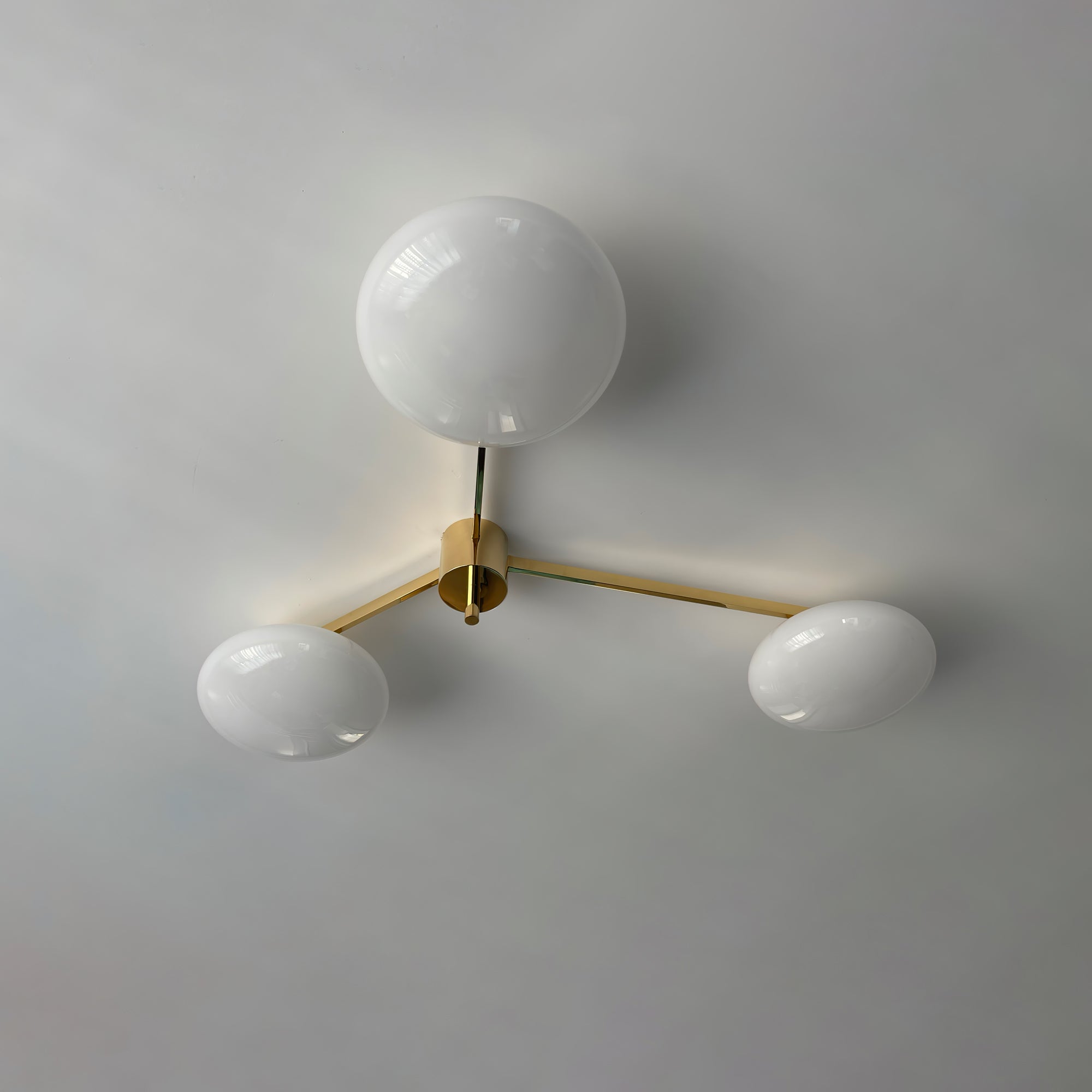 Ceiling Light Brass 44.9 in 5 Head Opal Glass Flush Mount Bedroom Kitchen Art Deco Modern Lighting Fixture | Thomler