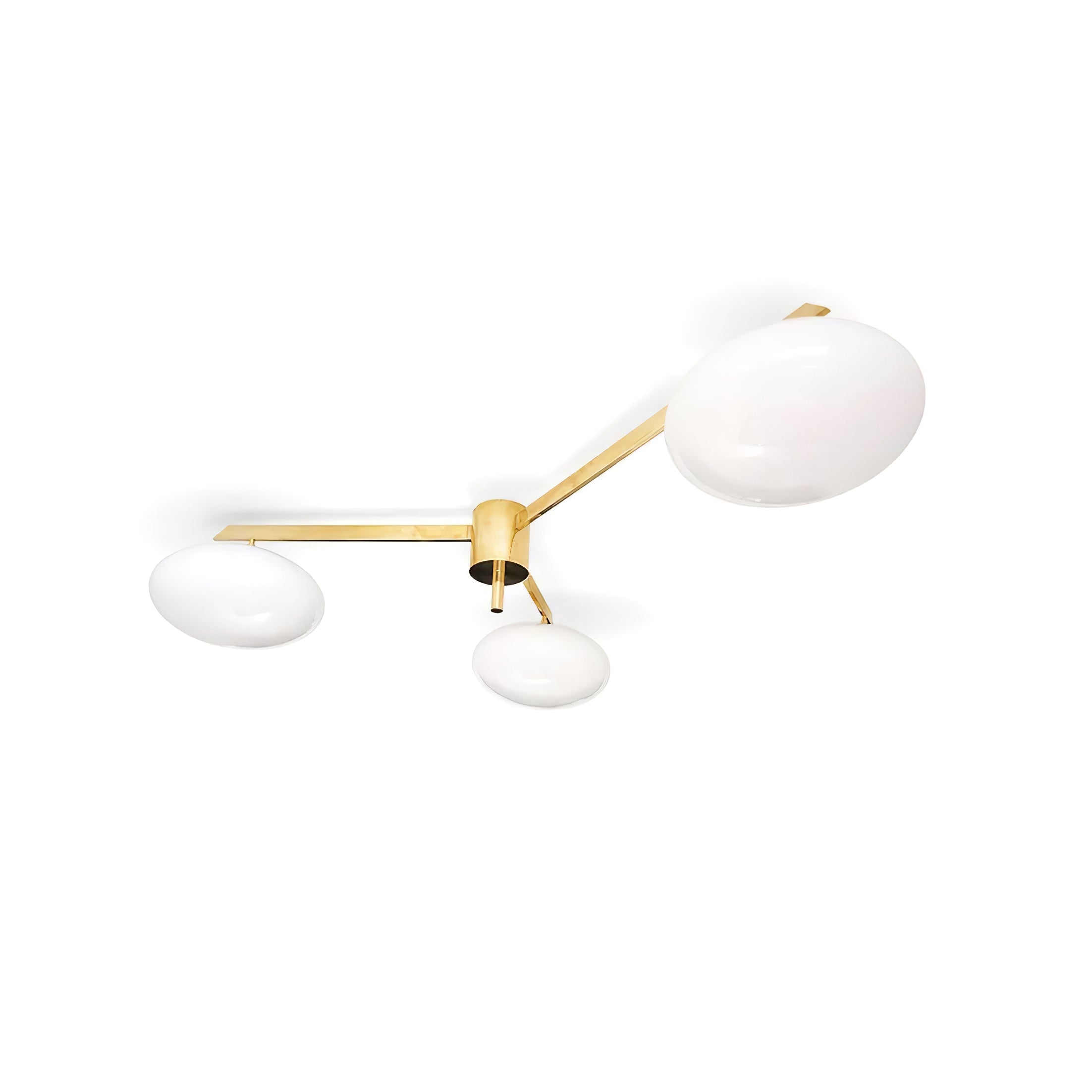 Ceiling Light Brass 44.9 in 5 Head Opal Glass Flush Mount Bedroom Kitchen Art Deco Modern Lighting Fixture | Thomler