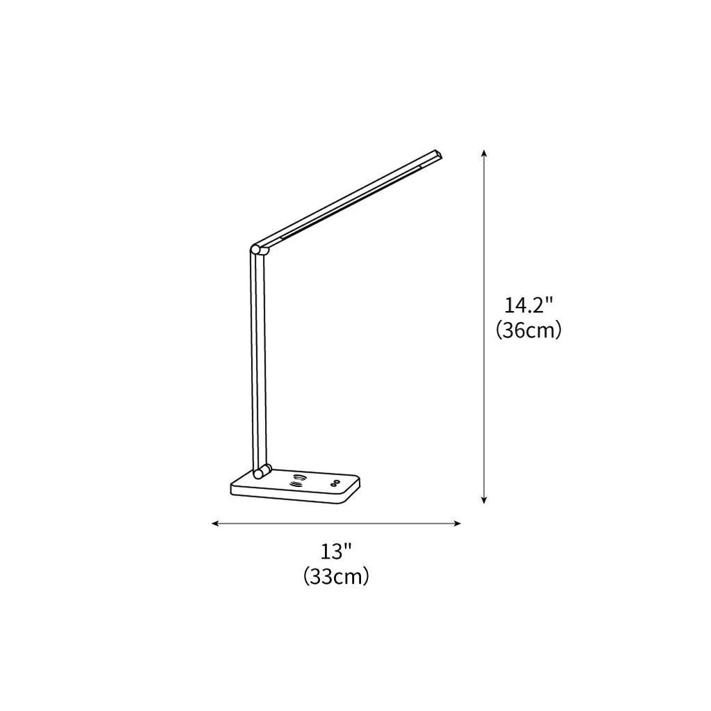 Desk Lamp Aluminum Alloy LED 15W 14.2 in Black Study Desk Office Reading Light | Thomler