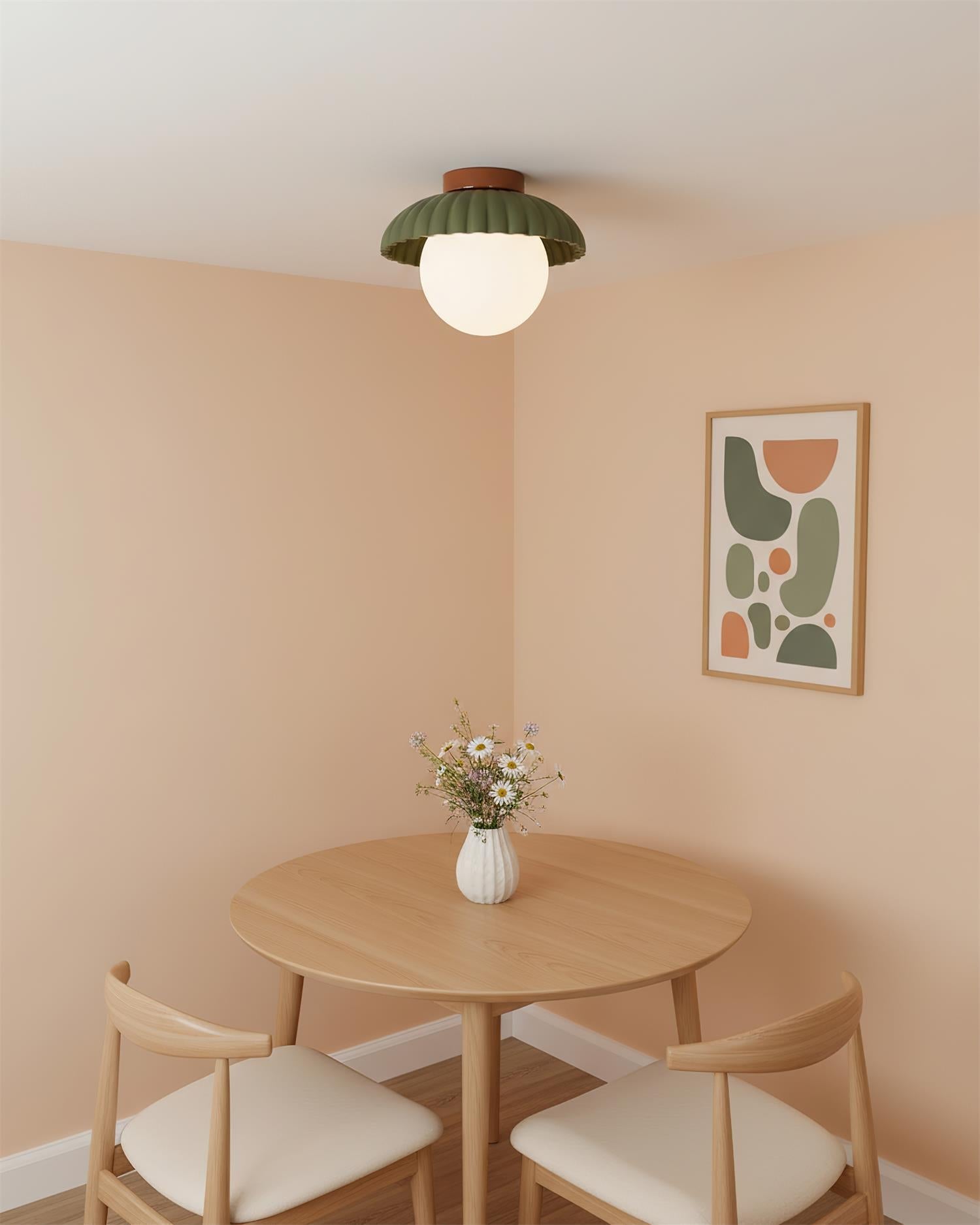 Ceiling Light Metal 9.8 in Adjustable Green Beige Red White Brown Indoor Decorative Fixture | Thomler