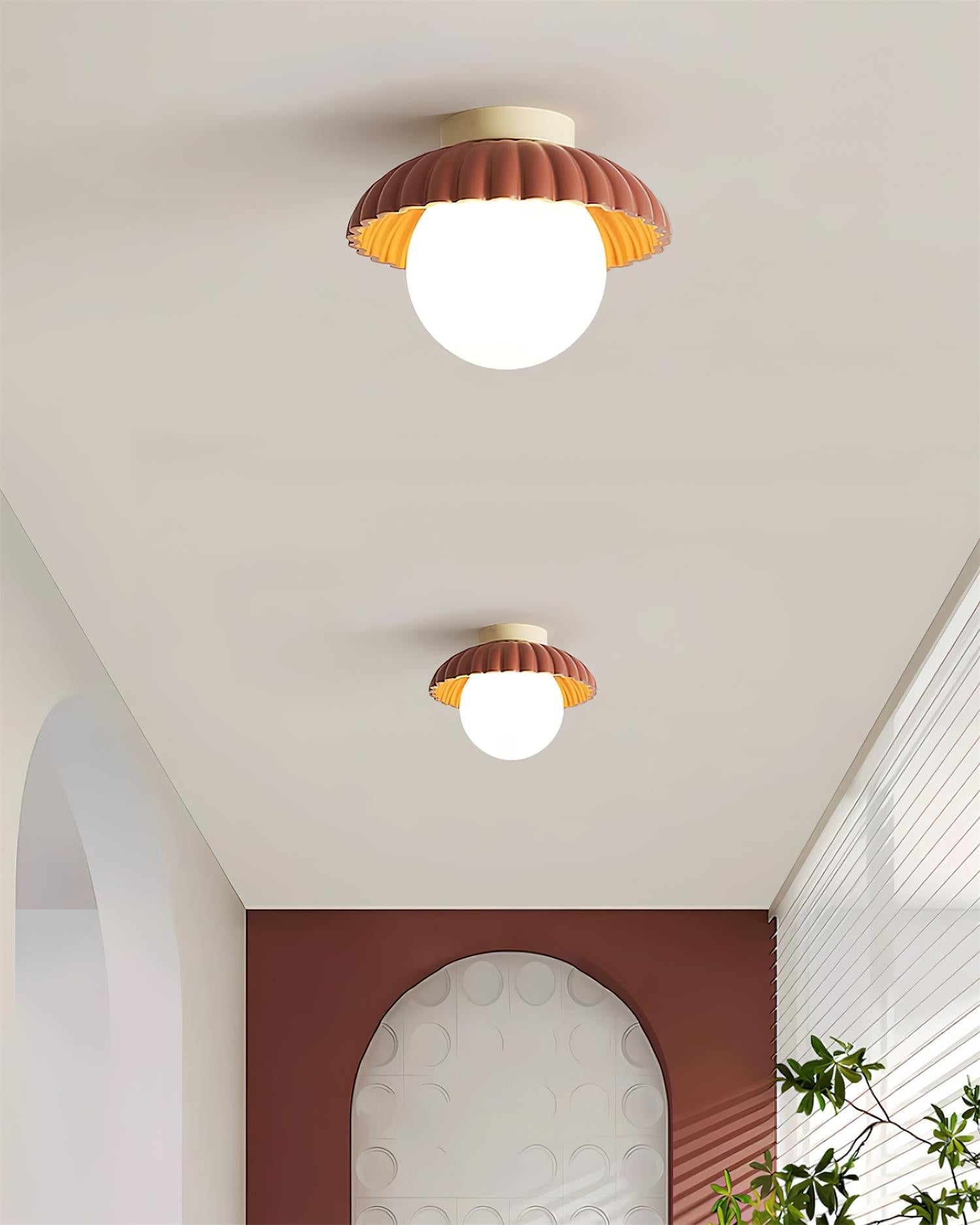 Ceiling Light Metal 9.8 in Adjustable Green Beige Red White Brown Indoor Decorative Fixture | Thomler