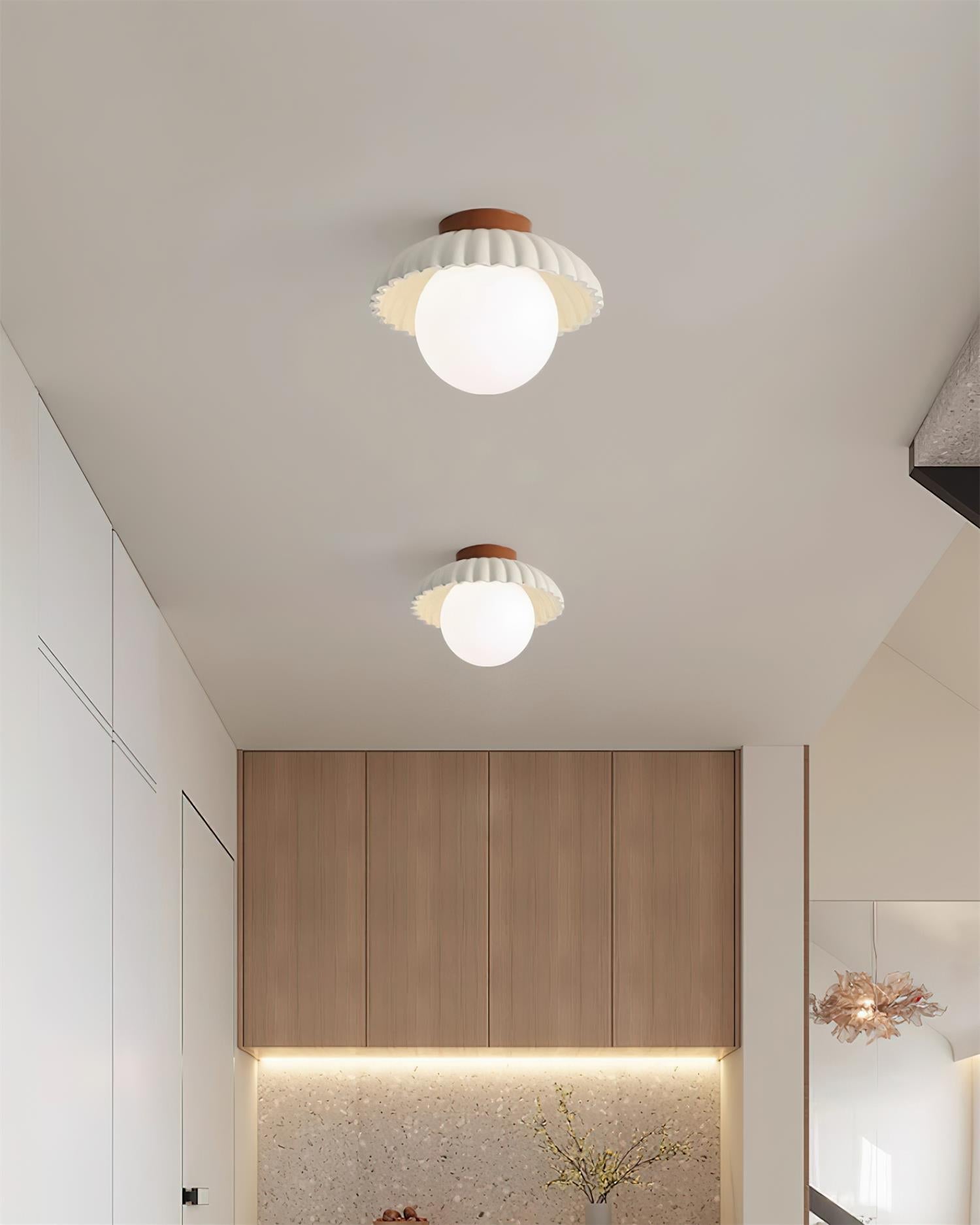Ceiling Light Metal 9.8 in Adjustable Green Beige Red White Brown Indoor Decorative Fixture | Thomler