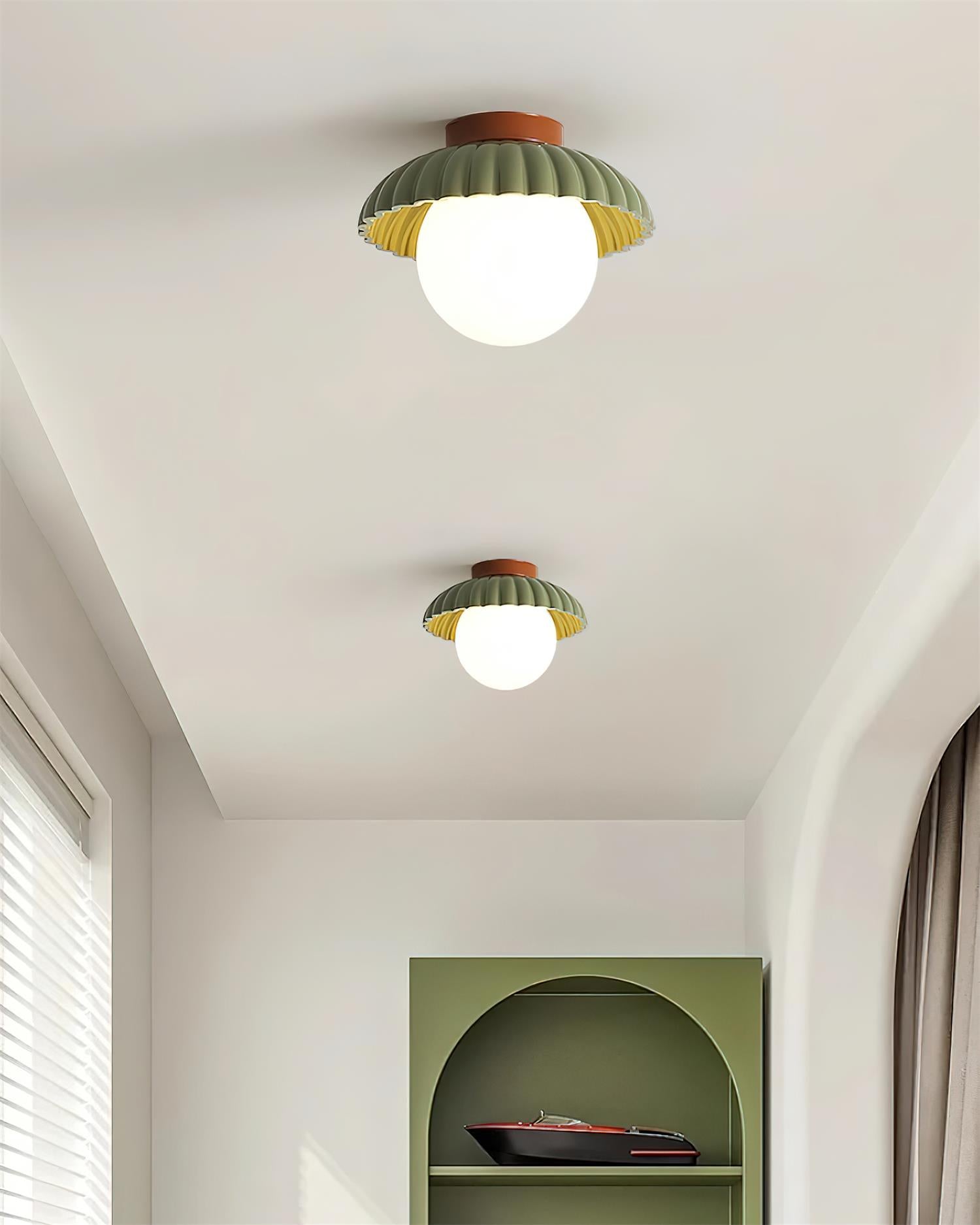Ceiling Light Metal 9.8 in Adjustable Green Beige Red White Brown Indoor Decorative Fixture | Thomler