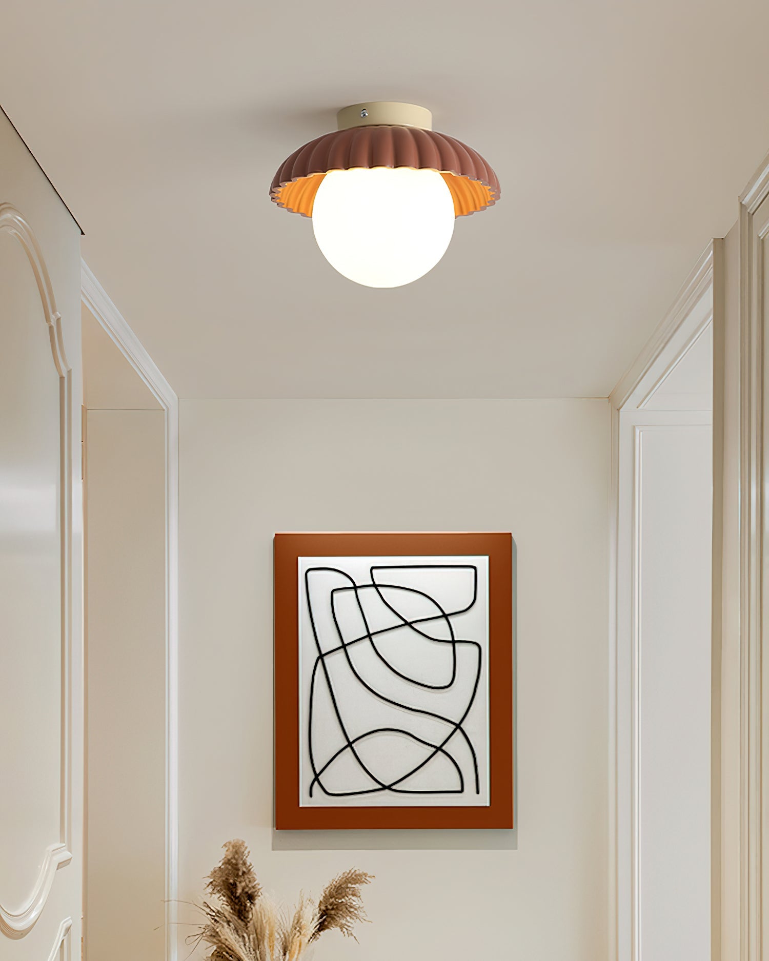 Ceiling Light Metal 9.8 in Adjustable Green Beige Red White Brown Indoor Decorative Fixture | Thomler