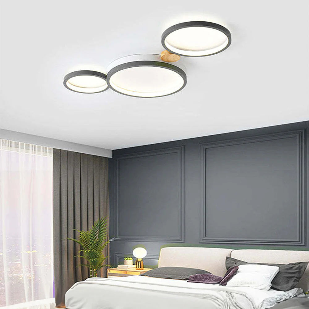 Ceiling Light Iron Wood 20 in Multi-Head Macaron Color Living Room Bedroom Dining Room LED Fixture | Thomler
