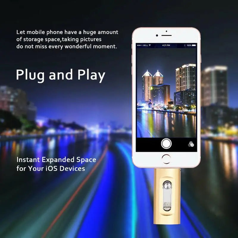USB Flash Drive Metal 6.6 cm 2.6 in Triple Connector Phone Computer File Transfer Storage Backup Memory Stick | Thomler
