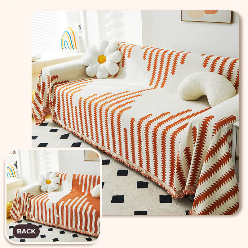 Reversible Chenille Sofa Throw Blanket | Scratch-Resistant Pet-Friendly Furniture Protector | Year-Round Soft Couch Cover for Living Room | Thomler