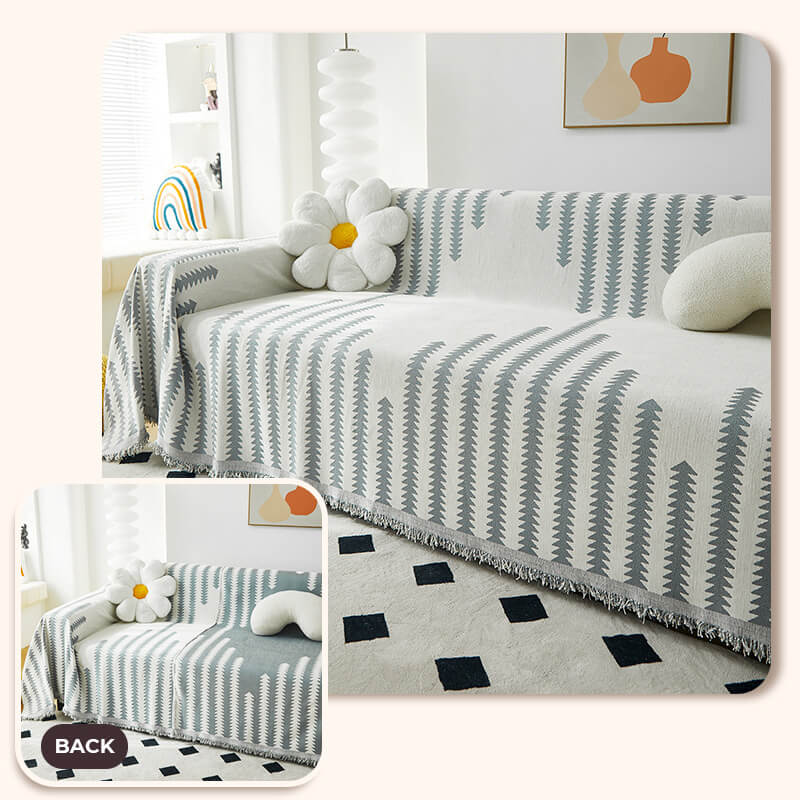 Reversible Chenille Sofa Throw Blanket | Scratch-Resistant Pet-Friendly Furniture Protector | Year-Round Soft Couch Cover for Living Room | Thomler