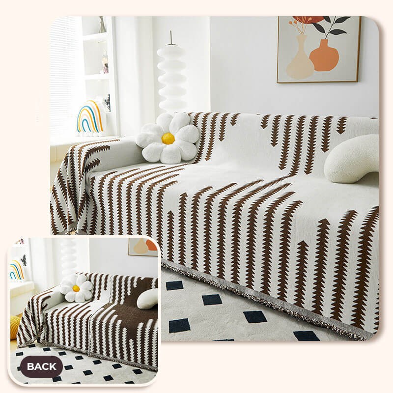 Reversible Chenille Sofa Throw Blanket | Scratch-Resistant Pet-Friendly Furniture Protector | Year-Round Soft Couch Cover for Living Room | Thomler