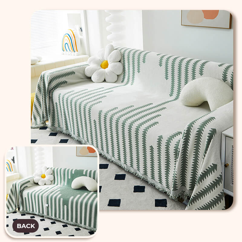 Reversible Chenille Sofa Throw Blanket | Scratch-Resistant Pet-Friendly Furniture Protector | Year-Round Soft Couch Cover for Living Room | Thomler