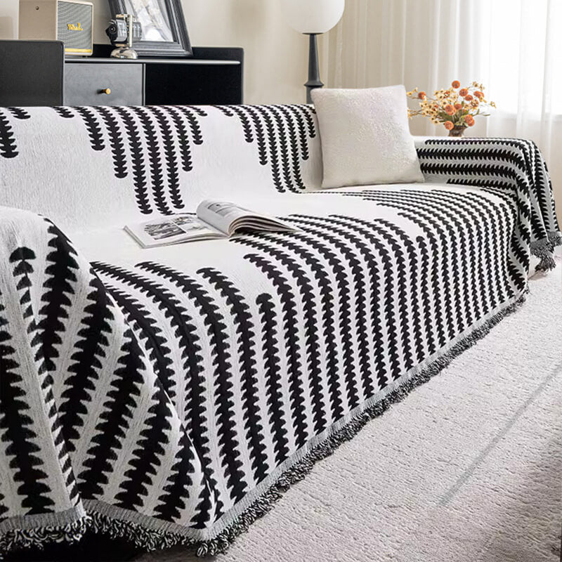 Reversible Chenille Sofa Throw Blanket | Scratch-Resistant Pet-Friendly Furniture Protector | Year-Round Soft Couch Cover for Living Room | Thomler