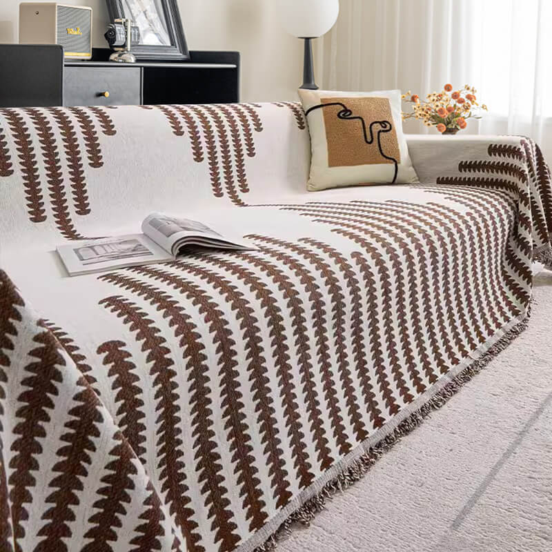 Reversible Chenille Sofa Throw Blanket | Scratch-Resistant Pet-Friendly Furniture Protector | Year-Round Soft Couch Cover for Living Room | Thomler