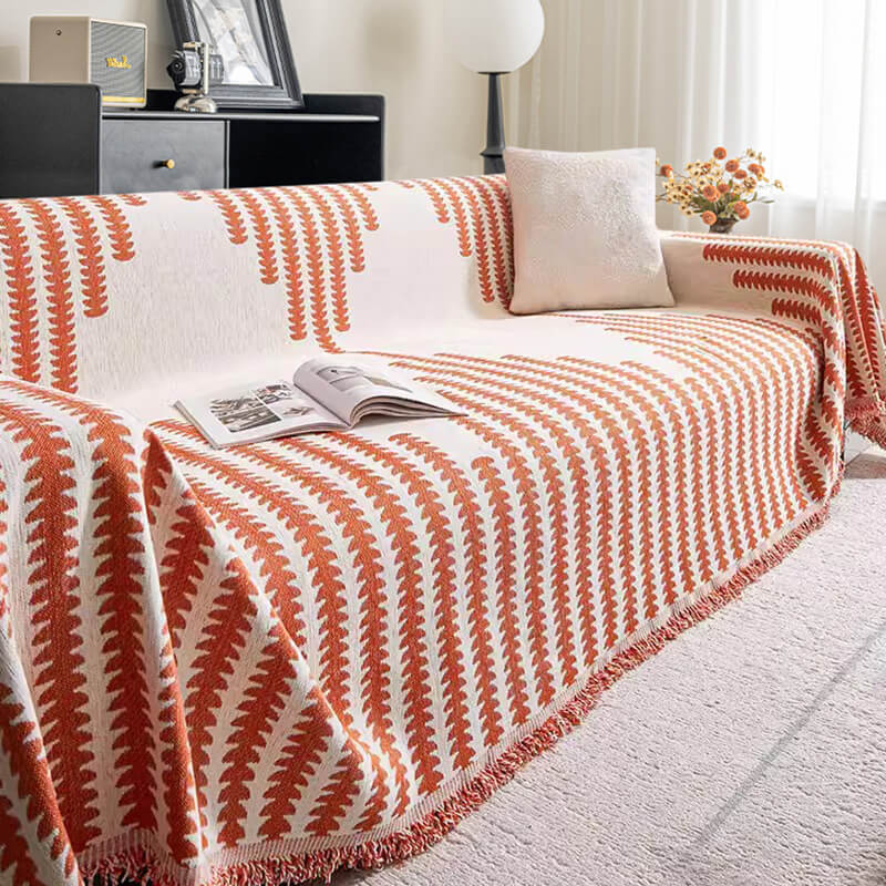 Reversible Chenille Sofa Throw Blanket | Scratch-Resistant Pet-Friendly Furniture Protector | Year-Round Soft Couch Cover for Living Room | Thomler