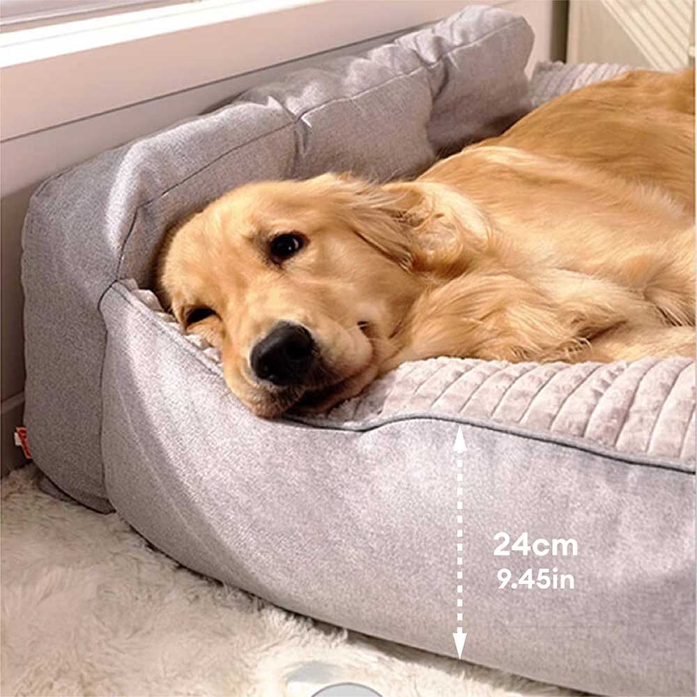 Orthopedic Pet Bed with Bolster Pillow for Dogs & Cats – Washable, Non-Slip Base, Year-Round Comfort | Thomler