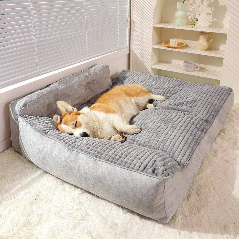 Orthopedic Pet Bed with Bolster Pillow for Dogs & Cats – Washable, Non-Slip Base, Year-Round Comfort | Thomler