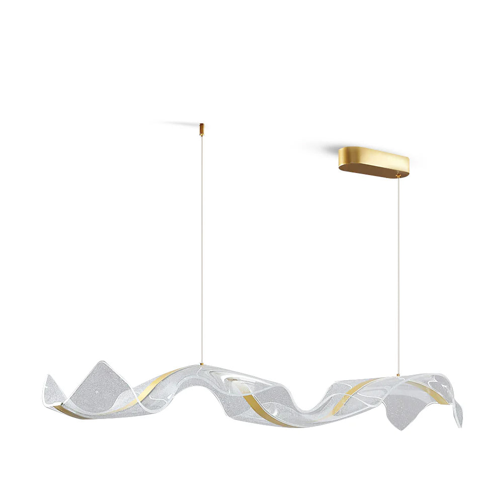 Chandelier Acrylic Integrated LED 39.4 in Adjustable Indoor Ceiling Light Linear Modern Hanging Lamp | Thomler
