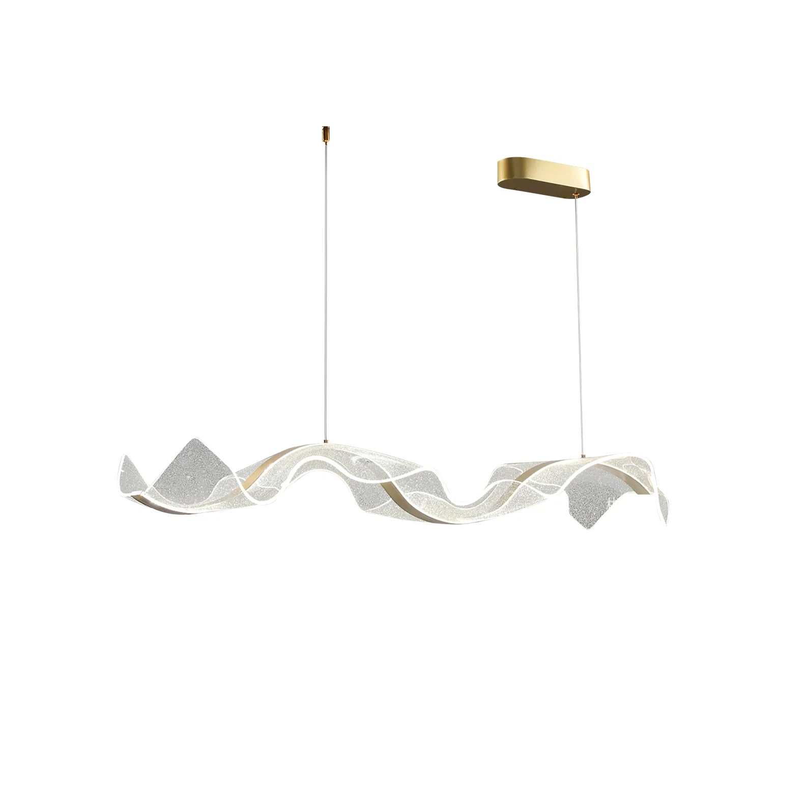 Chandelier Acrylic Integrated LED 39.4 in Adjustable Indoor Ceiling Light Linear Modern Hanging Lamp | Thomler