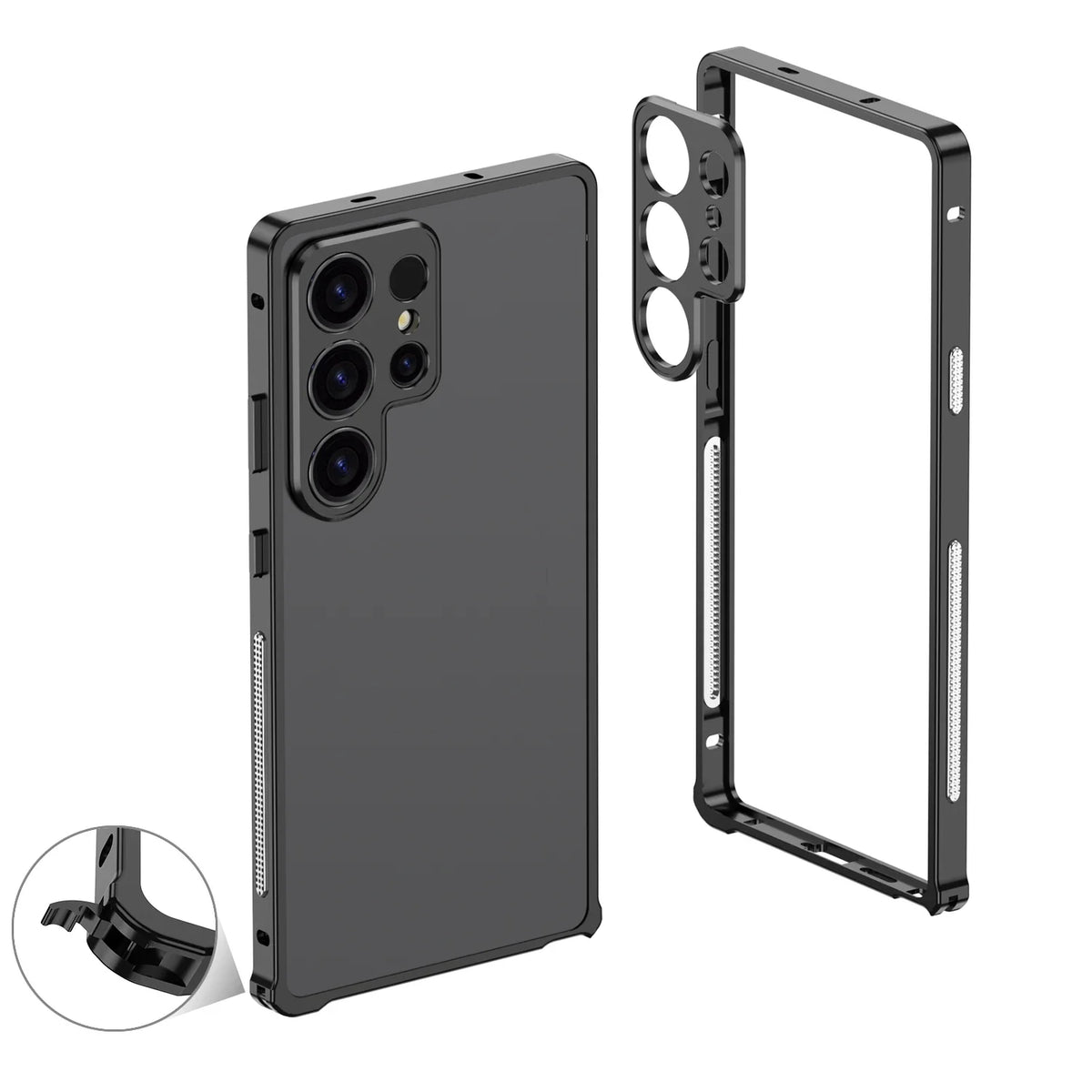 Aluminum Frame Case for Samsung Galaxy – Shock-Absorbing Metal Bumper with Raised Edges & Precise Cutouts – S22 S23 S24 S25 S26 Plus Ultra | Thomler