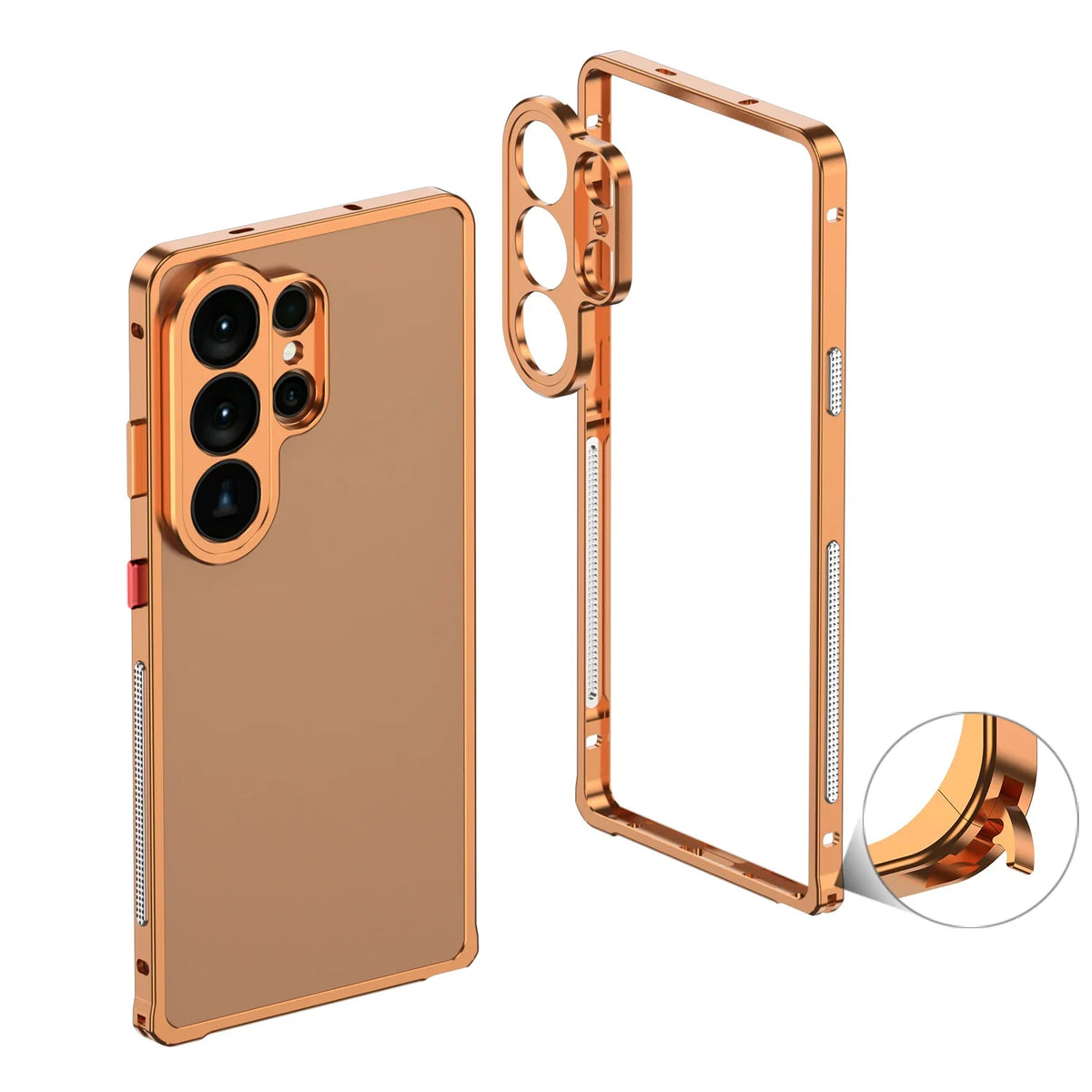 Aluminum Frame Case for Samsung Galaxy – Shock-Absorbing Metal Bumper with Raised Edges & Precise Cutouts – S22 S23 S24 S25 S26 Plus Ultra | Thomler