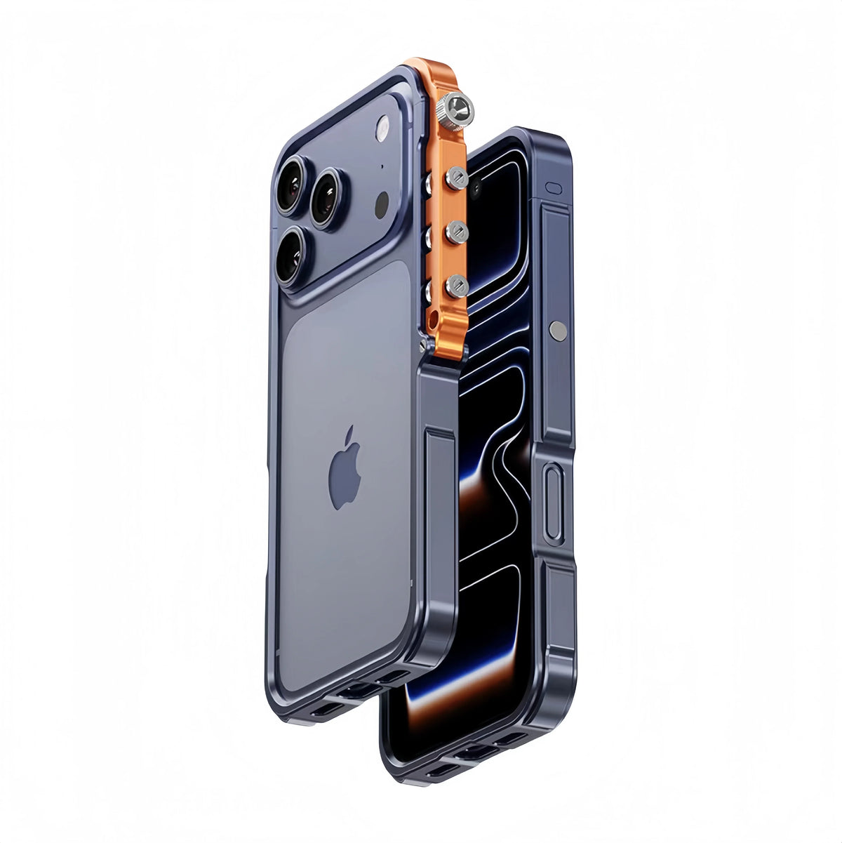 Aluminum Metal Frame Phone Case for iPhone 13-17 Pro Max – Shock Absorbing, Raised Edge Protection, Precision Cutouts – Cosmic Orange & | Thomler