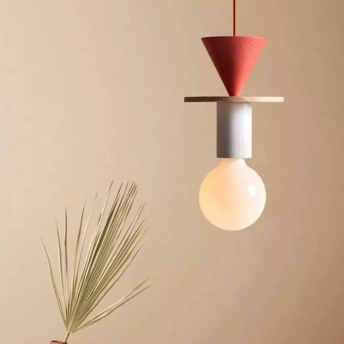Pendant Light Wood 7.5 in to 16.5 in Multicolor Geometric Dining Living Room Ceiling Lamp Modern Home Decor | Thomler