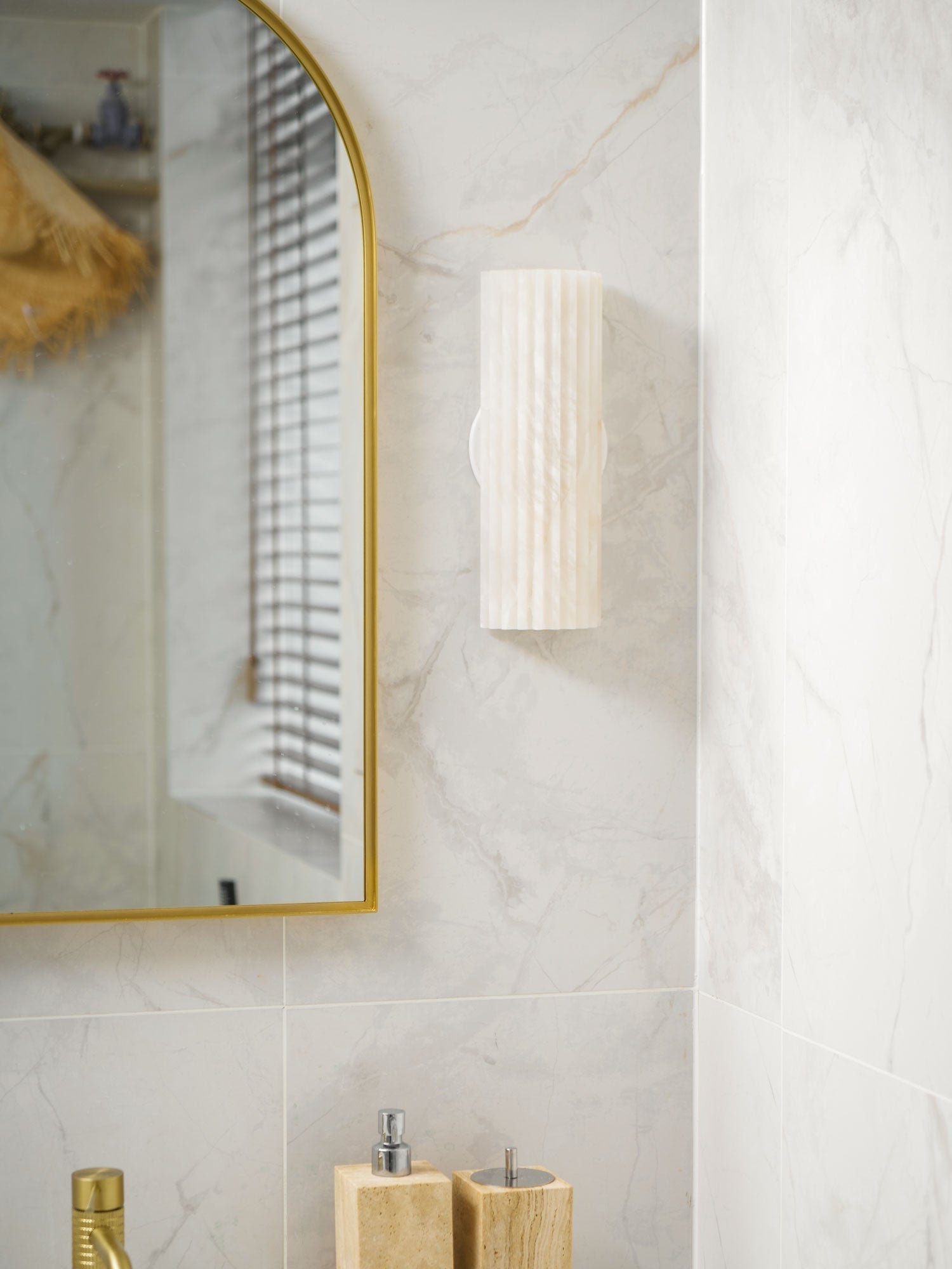 Wall Light Alabaster LED 11.8 in Indoor Bathroom Vanity Hallway Sconce Modern Vertical Lighting Fixture | Thomler