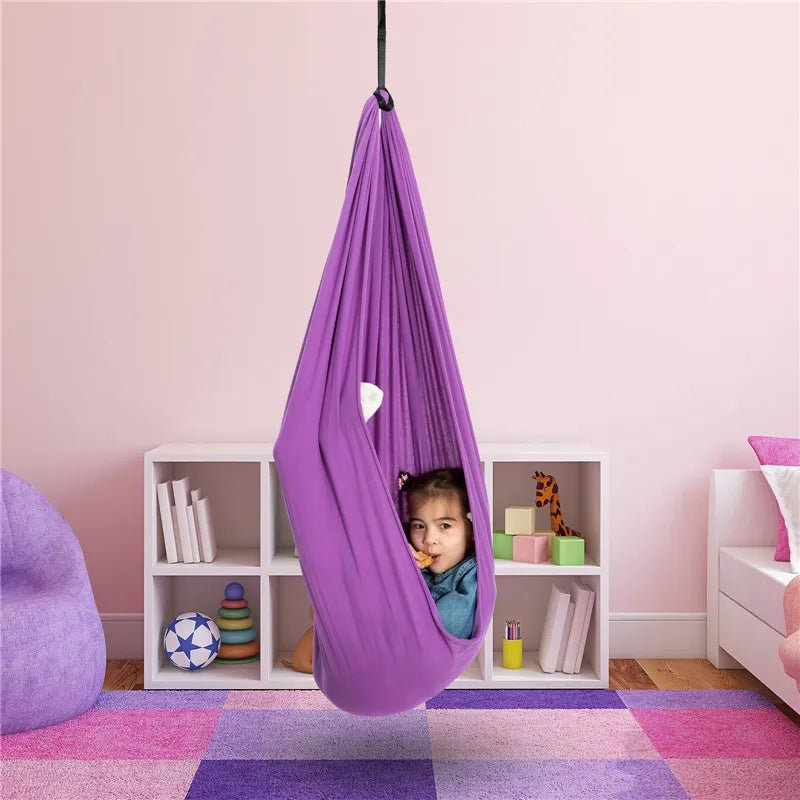 Kids Cotton Sensory Swing Pod – Therapeutic Cocoon Hammock for Calming & Vestibular Development | Thomler