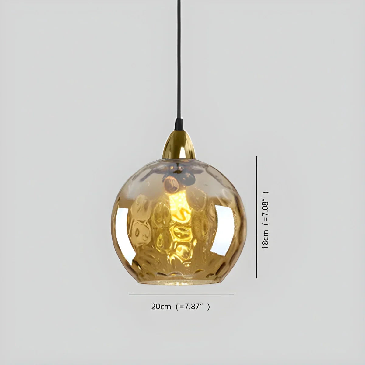 Pendant Light Glass Globe E26 20.0 cm Grey Dining Room Bedroom Hanging Ceiling Lamp Modern Ambient Lighting | Thomler