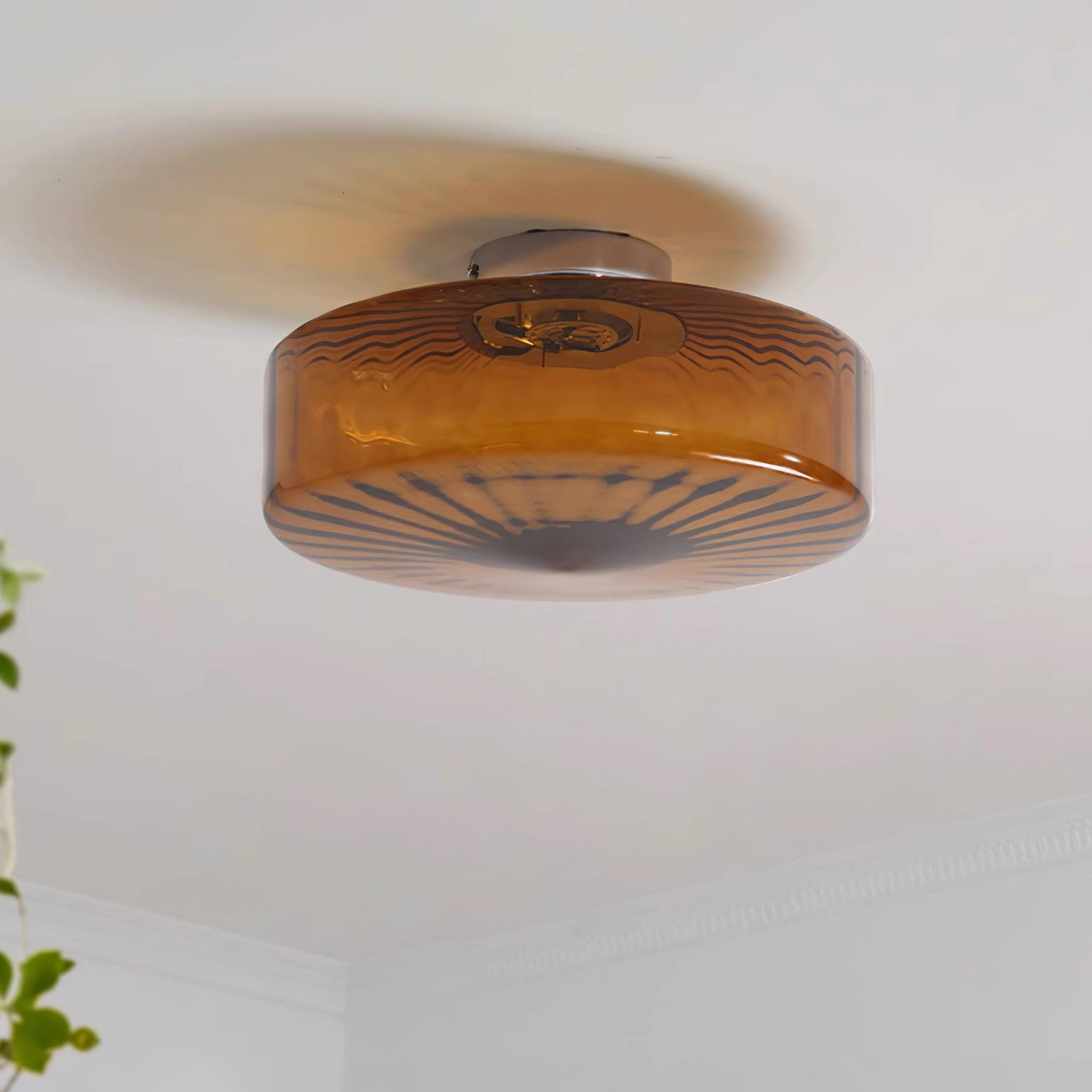 Ceiling Light Glass 14.9 in Amber Warm White 10W Bedroom Hallway Corridor Lighting | Thomler
