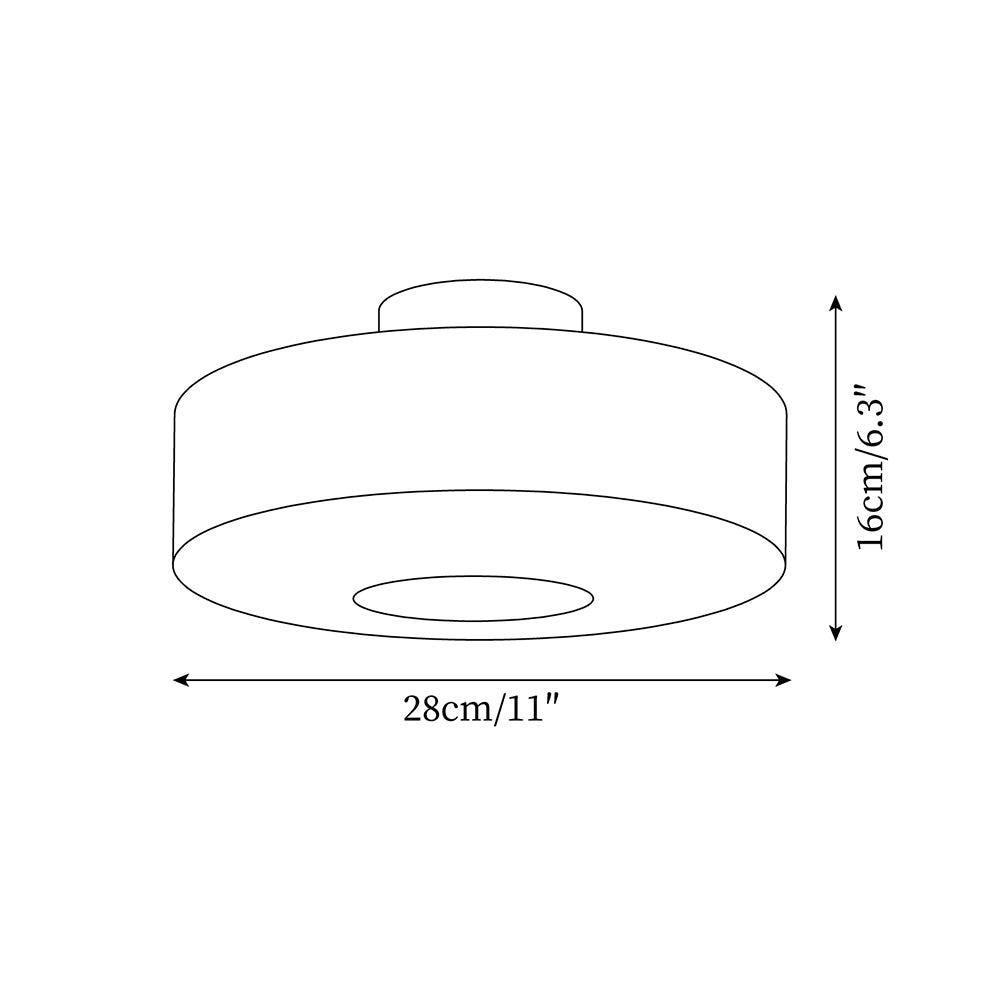 Ceiling Light Glass 14.9 in Amber Warm White 10W Bedroom Hallway Corridor Lighting | Thomler