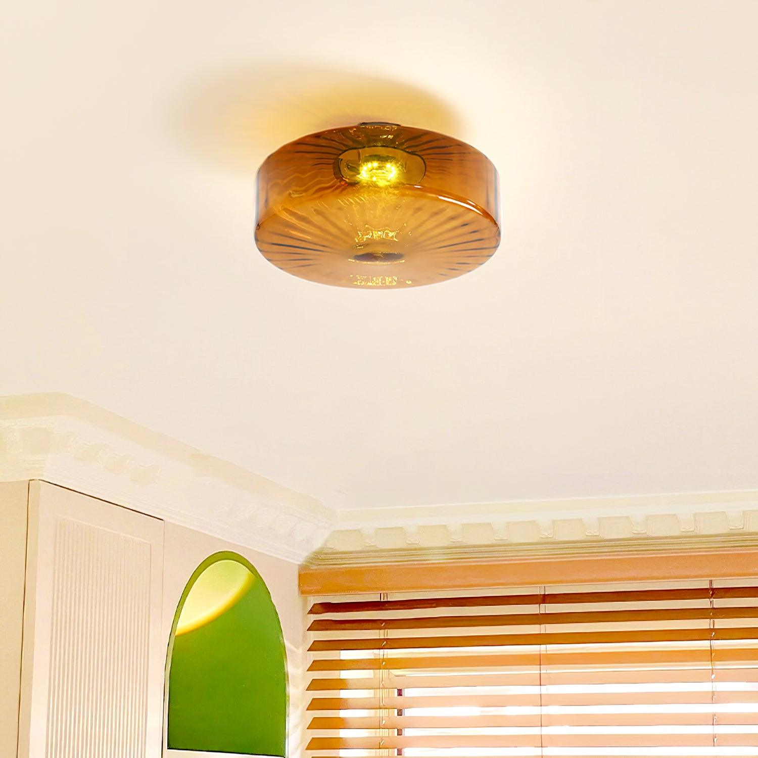 Ceiling Light Glass 14.9 in Amber Warm White 10W Bedroom Hallway Corridor Lighting | Thomler