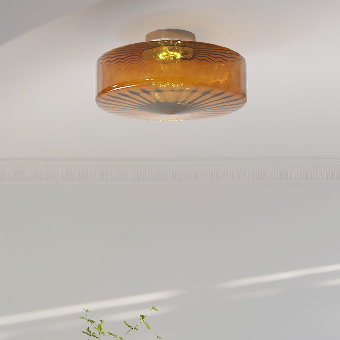 Ceiling Light Glass 14.9 in Amber Warm White 10W Bedroom Hallway Corridor Lighting | Thomler